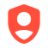 a icon of a shield with a person